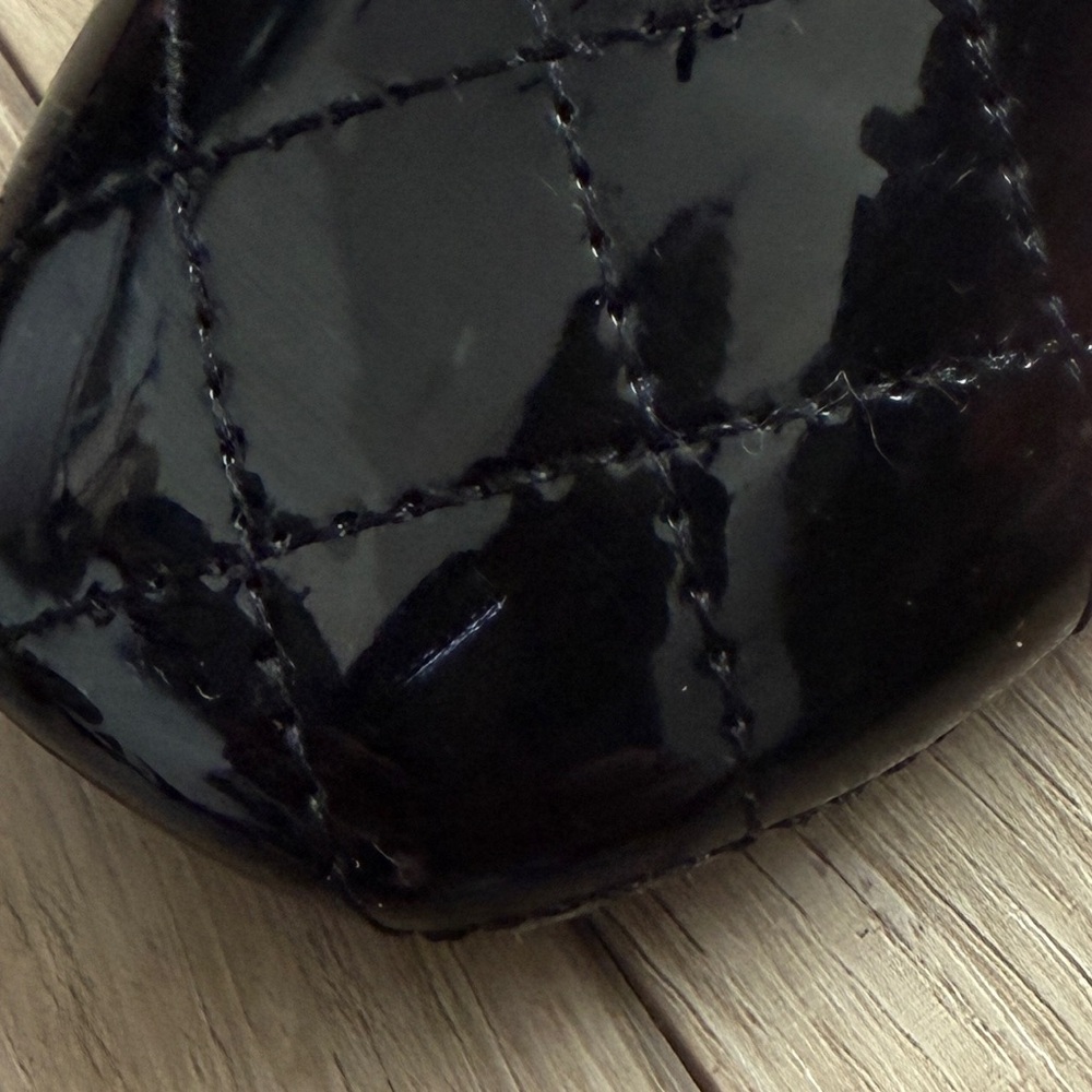 C.Paravano Black Patent Mary Jane Square Toe Ballet Flats with Pearl Detail 38EU - Picture 5 of 8